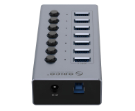 Orico 7x USB-A 3.0 z włącznikami - szary - 1343437 - zdjęcie 2